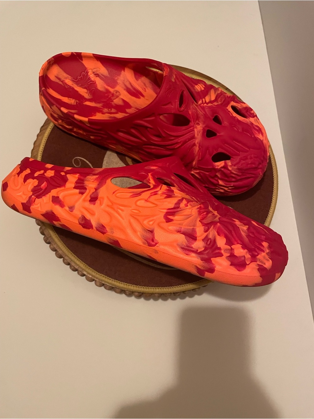 PUMA Lamelo Red-Orange Foam Clogs men’s size 9